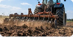 Hardox tractor-high-draft Illustration of a tractor pulling soil-working implements