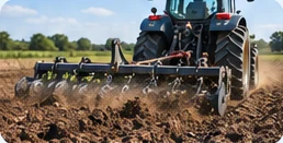 Hardox tractor-lower-draft Illustration of a tractor cultivating soil