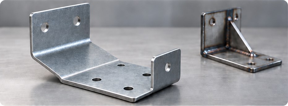 Sheet metal case study 01 main Folded sheet metal support bracket with welded bracket behind