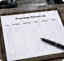 Sheet metal case study 04 step4 Press brake process parameter log