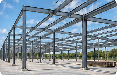 Repeated Steel Frame Repeated bays in a structural steel building frame